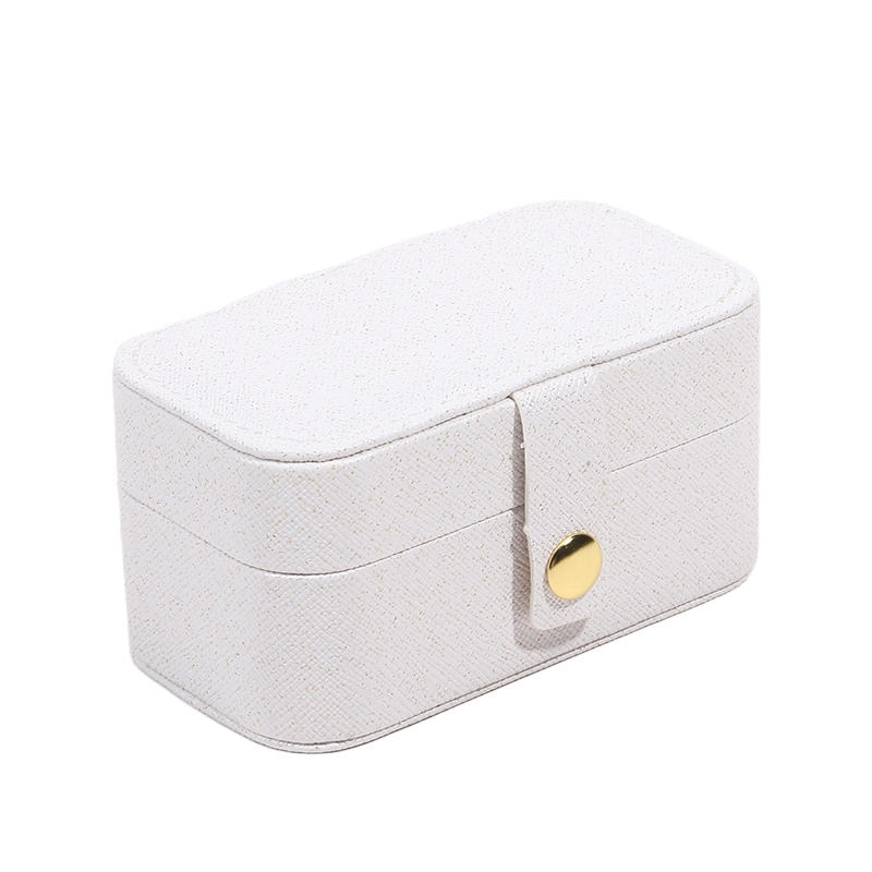 Simple PU Leather Jewelry Storage Box Mini Solid Color Jewelry Display Case Packing Portable Ring Necklace Case Girls