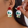 Cute Santa Claus Dangle Earrings For Women Acrylic Cartoon Snowman Elk Christmas Tree Bulb Pendant Earring Girls New Year Gift
