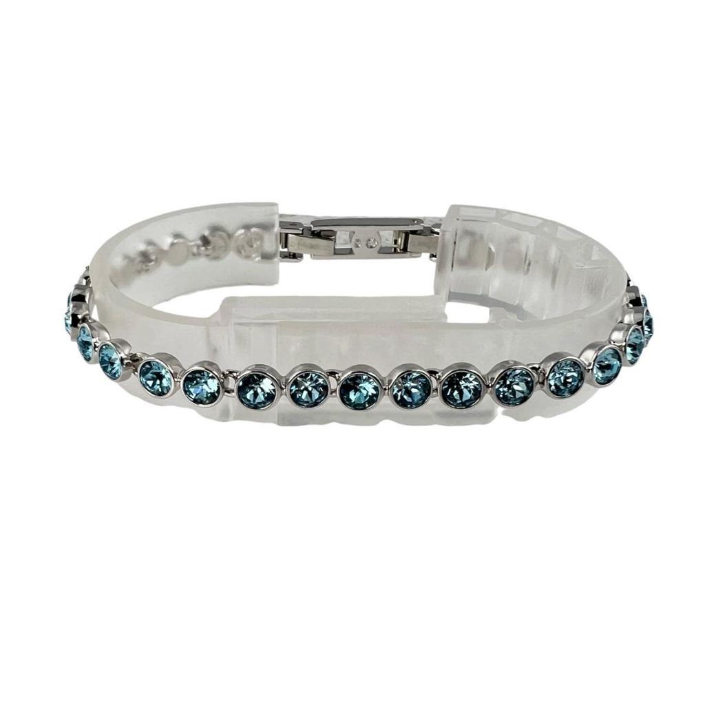 SWAROVSKI Tennis bracelet Rhinestone bracelet Swarovski blue Women Used