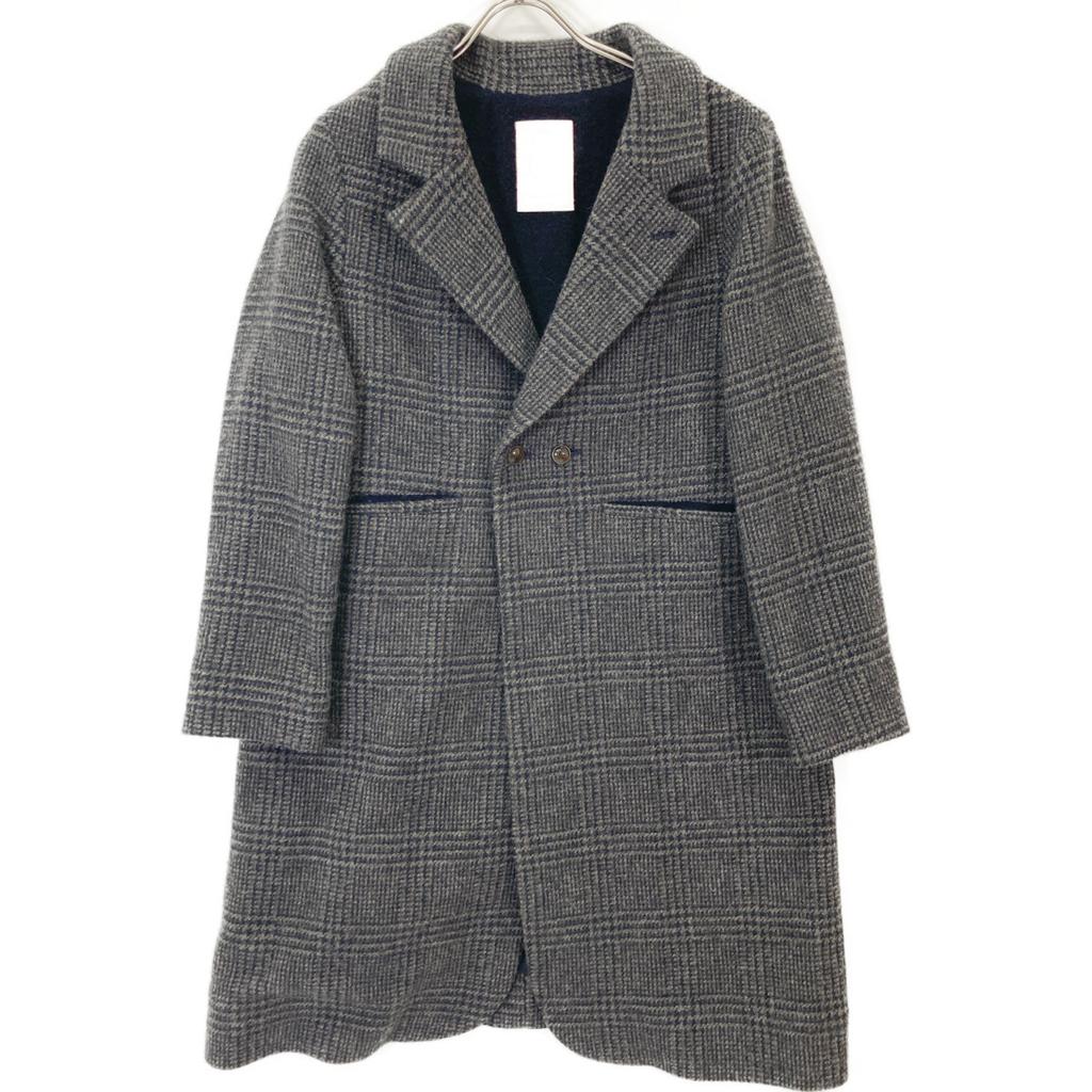 Pallas Palace Gray x Black Wool Blend Glen Check Chester Coat coat 2 Gray / navyUsed