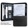 A4 Leather Manager Portfolio with Calculator - Portable, Multifunctional Zipper Folder for Customer Meetings and Room Transactions