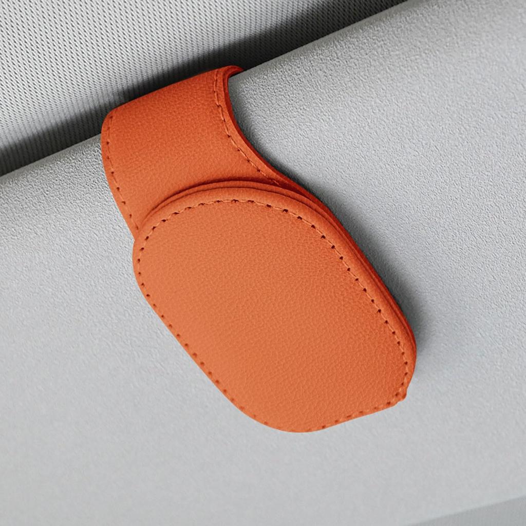 Sunglasses Holder for Car Sunglasses Car Glasses Protective Glasses Card Holder Leather Easy Fit Car, Storage, Clip, Clip, Clip, Clip, Style, (Orange)