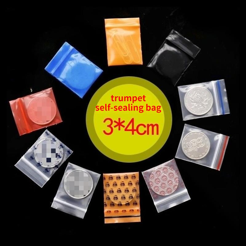 3x4cm 500pcs Color Self Sealing Bag Printed Thick Plastic Mini Pocket Fish Hook Jewelry Powder Storage Sack Try Sealing Pockets Handmade Parts Bag