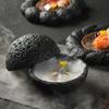 Hotel Dry Ice Plate Smoked Barbecue Planet Bowl Volcanic Stone Coal Ball Plate Molecular Cuisine Plate Concept Tableware