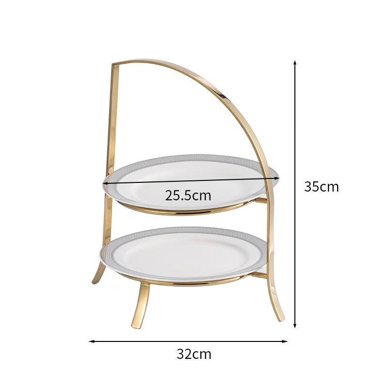 

HANDUNYOU Golden D-Shape Multi-layer Dessert Stand
