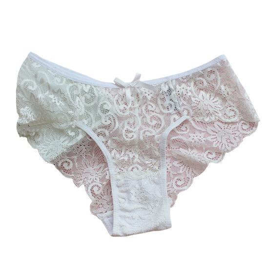 

Женские трусики с низкой талией, ажурные, кружевные, с хорошей воздухопроницаемостью, однотонные, тонкие L белый