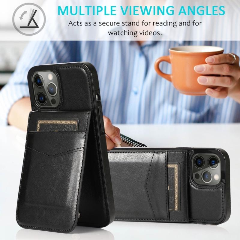 Magnetic Flip Mobile Cover for Phone 16 Series Leather Flip Wallet Case Kickstand Phone Case Covers