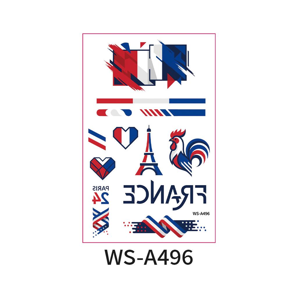 World Cup Argentina Belgium Fans Flag Face Sticker Waterproof Competition Game Tattoo Sticker