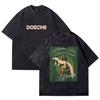 Doechii Gewaschenes T-Shirt Rundhals Kurzarm T-Shirt Damen Herren Streetwear Oberteile Hip Hop Kleidung Gewaschenes Baumwoll-T-Shirt Oversize Top