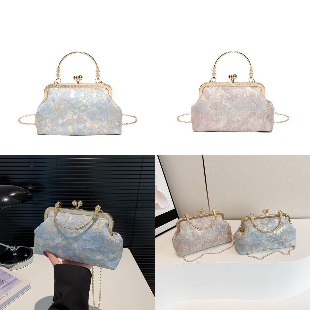 Chic Small Square Cheongsam Handbag For Modern Girls With Stitching And Patchwork Details