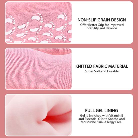 Moisturizing Socks Spa Gel Socks with Anti-Slip Soles Foot Care Socks Prevent Cracked Heels Stocking Stuffers for Women Men