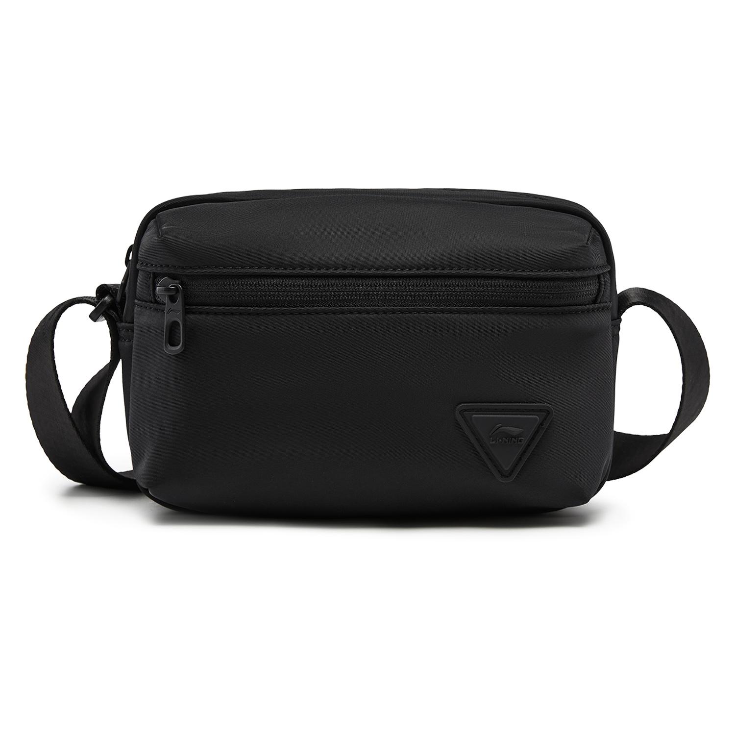 Li Ning Sports Life Collection Nylon Shoulder Bag, Crossbody Bag Unisex Basic Black ABDW233-1