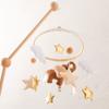 Baby Wooden Rattles Bed Bell Soft Felt Cartoon Elephant Cloudy Star Hanging Bed Bell Mobile Crib Montessori Education Toys