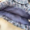 Girls Summer Preppy Blue White Plaid Bubble Hem Sleeveless Top And White Shorts Two Piece Outfit Set