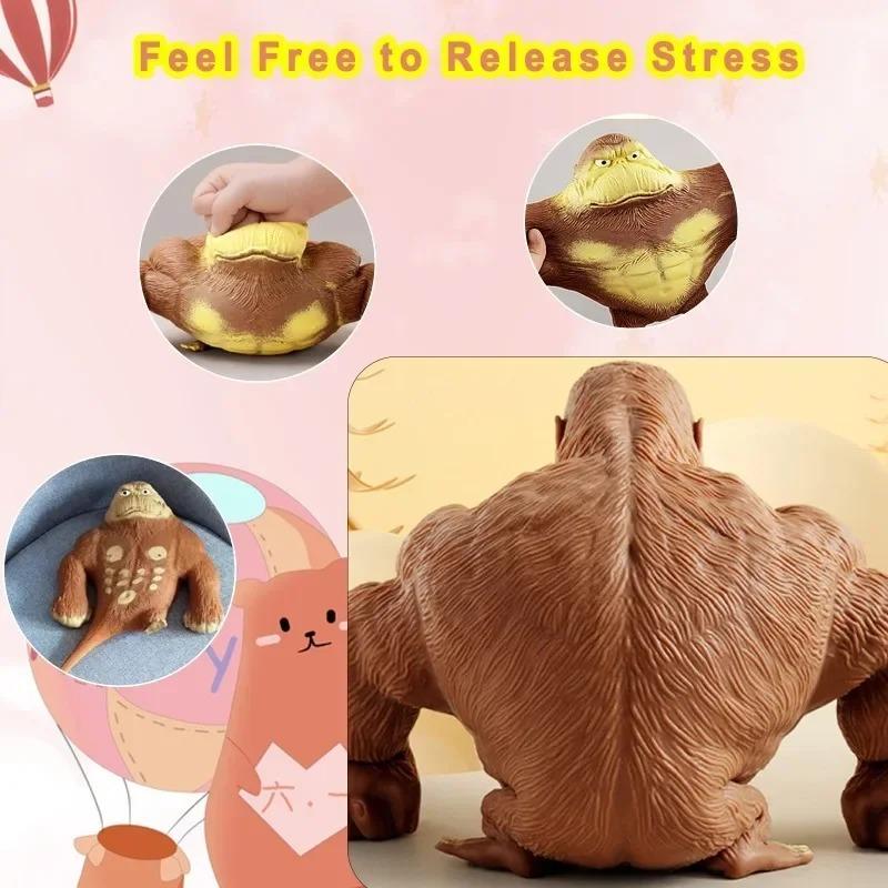 Stretchy Glue-Sand Filled Rubber Gorilla Cute Squishy Monkey Animal High-Elastic Stretchable Creative Gifts Home Decoration