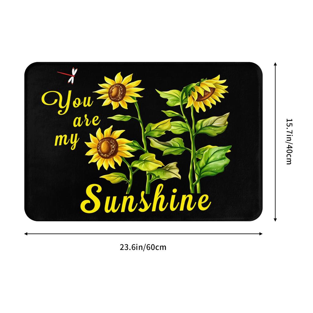 Beautiful Sunflower Flowers Pattern Doormat Anti-Slip Kitchen Bath Mat Garden Garage Door Floor Entrance Carpet Rug