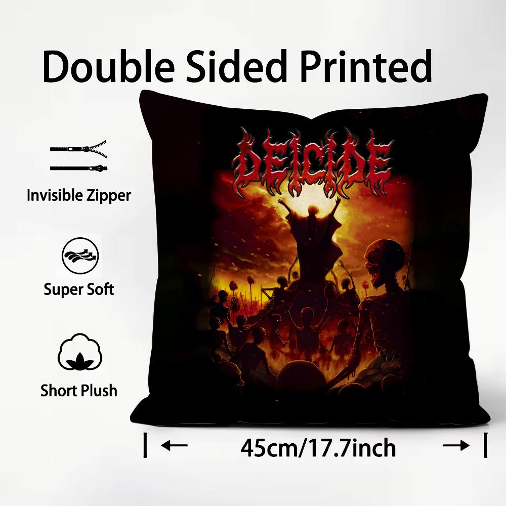 

DDEICIDE Band Cushion Cover Plush Fabric Soft DoubleSided Printed Sofa Warm Winter Home Child Gift Pillow Case 30x30cm