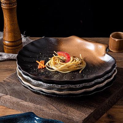 Vintage Ceramic Shell Shaped Plate Barbecue Plate Sushi Plate Dessert Snack Plates Pasta Plates Restaurant Creative Tableware