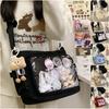 Women's Large Capacity Transparent Ita Bag, Messenger Shoulder Bag for Badges and Pins