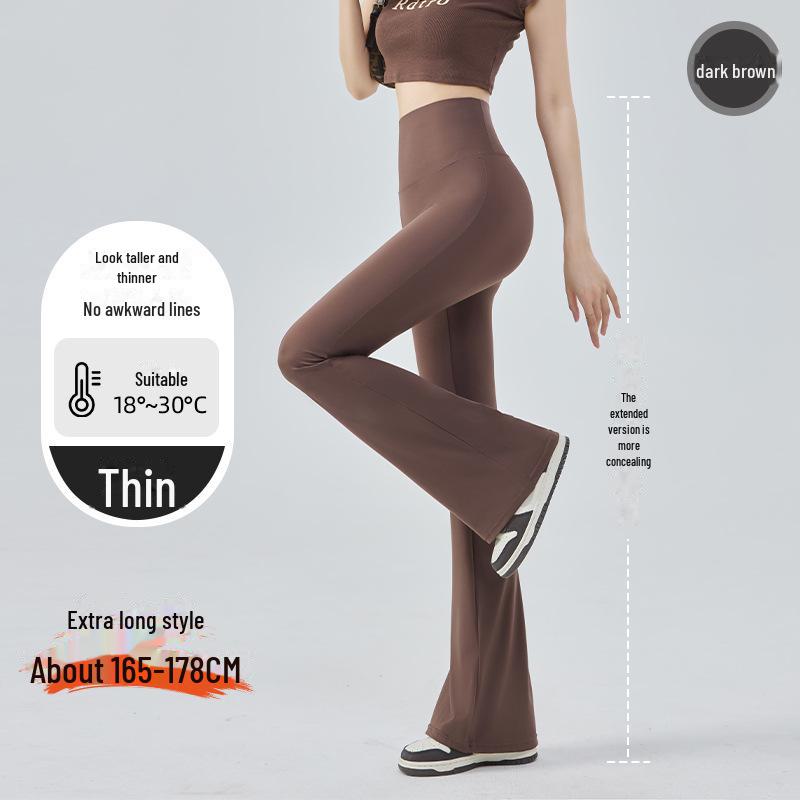 Women's High Waist Tummy Tuck Fleece Flared Yoga Pants for Autumn/Winter