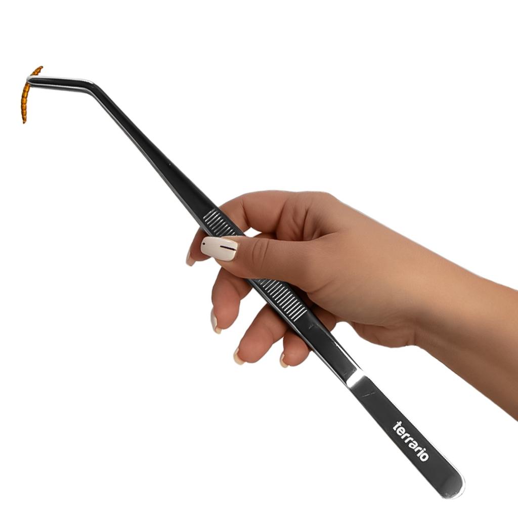 Long Angled Tweezers 30cm For Feeding, Cleaning, and Reptile Terrariums