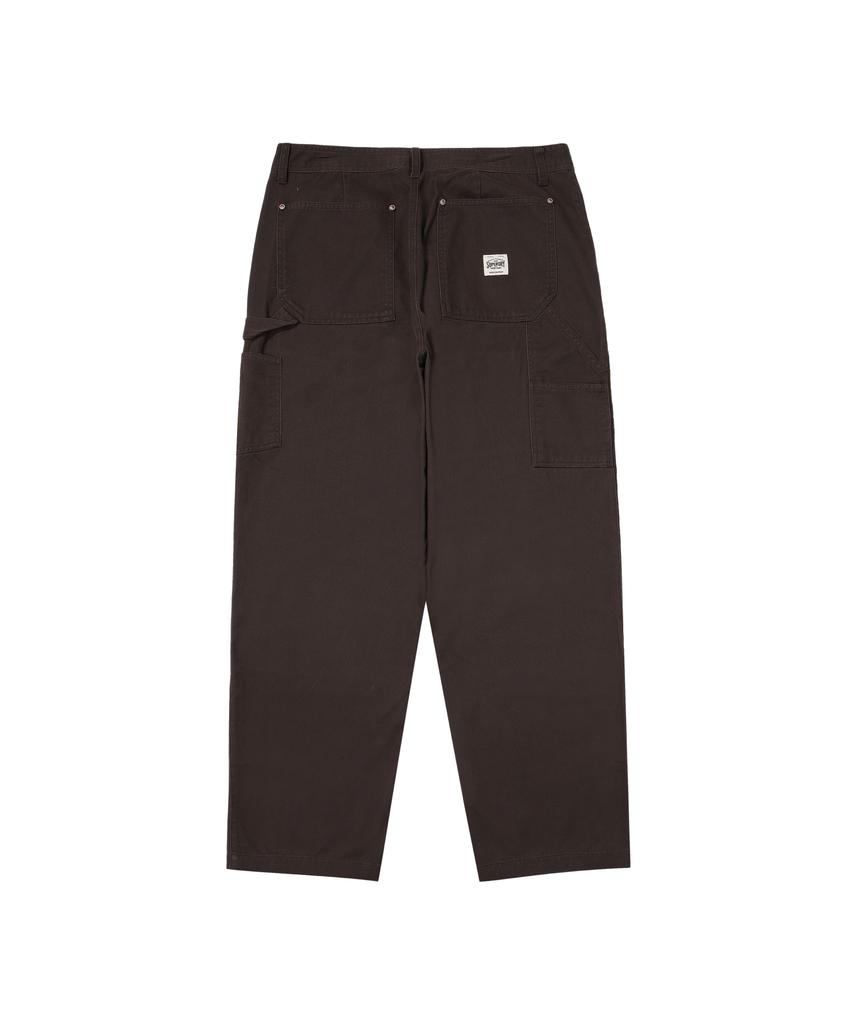 Syupeodeulai Corduroy Mix Straight Carpenter Pants Brown