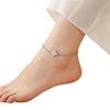Adjustable Silver-Plated Copper Four-Leaf Clover Anklet - Elegant Summer Jewelry for Women