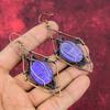 Charoite Earring Copper Wire Wrapped Earrings Handmade Drop Earring Copper Jewelry Gemstone Earring Anniversary Gifts Wire Wrapped Jewelry
