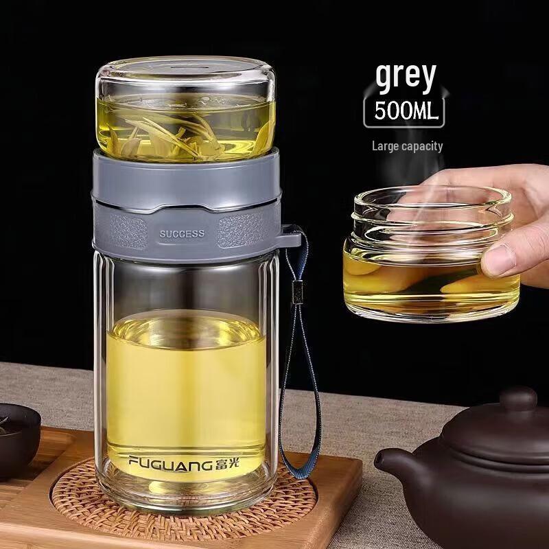 FUGUANG Double-Layer Glass Tea Bottle