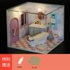 Playhouse Miniature House Set Wooden DIY Craft Model for Toy Furniture Toys Set Ages 14+ Parent-Child Assembly Room Scene