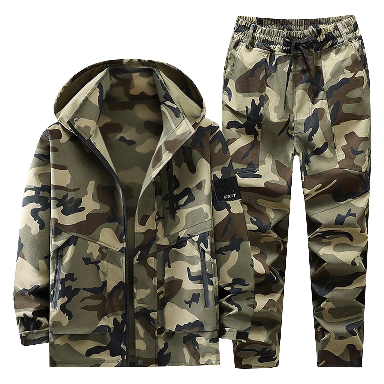 

Men s Jacket Workwear Suit Men s Workwear Windproof Camouflage Hooded Outdoor Suit XL