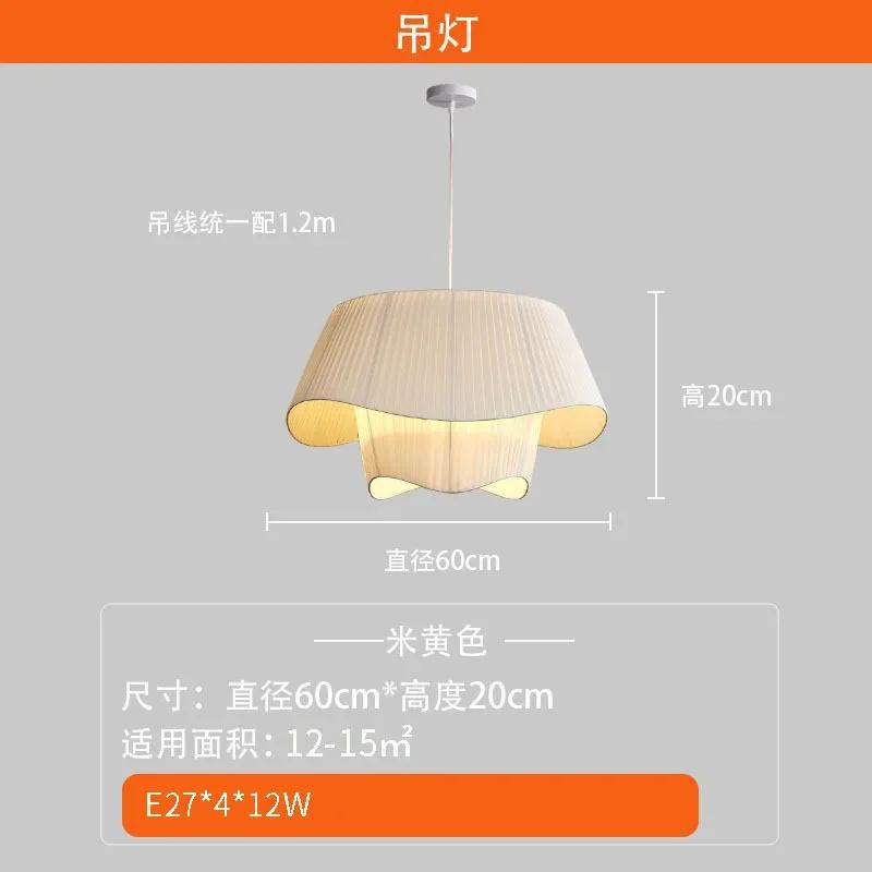 Fabric LED Pendant Light for Bedroom Home Decor Lamp Nordic Designer Hanging Lighting Suspension Decoration Chandelier Fixture