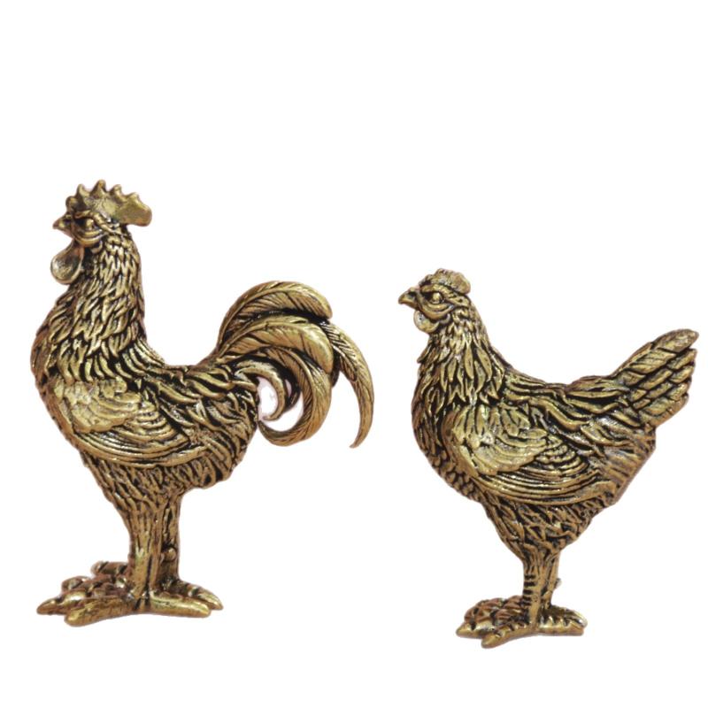 1 Stück Legierung Hahn Figur Aufwendige Goldene Federn Heimdeko Büro Geschenk Tischschmuck Teetier