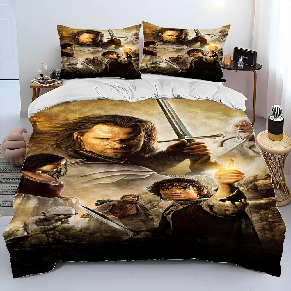 L-Herr der Ringe H-Hobbit Bettwäsche-Set, Bettdeckenbezug Bett-Set Steppdeckenbezug Kissenbezug, King Queen Size Bettwäsche-Set Kinder
