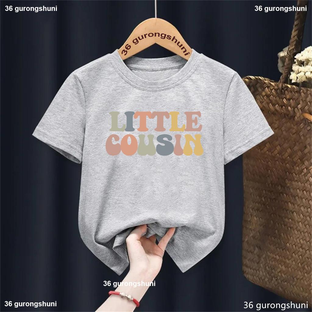 Big Little Middle Cousin Tshirt Retro Cousin Shirt Cute Boys TShirt Pregnancy Announcement Family Shirt Kids Party Clothes