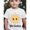 European Sizes Summer Boys' Fashion Short-Sleeve T-Shirt "Little Sunshine" Letter Smiling Sun and Other Cartoon Pattern Print Outdoor Casual Top