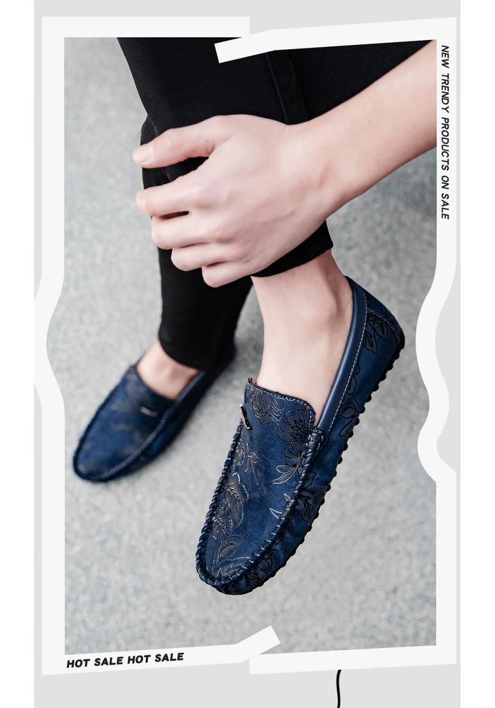 Men's Plus Size Rose Bean Soft Leather Casual Shoes - Red Pointed Toe Summer Trend