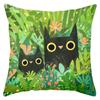 Black Cat And Floral Patterned Decorative Throw Pillows Polyester pillowcase, sofa decorative cushion cov Headboard Pillow
