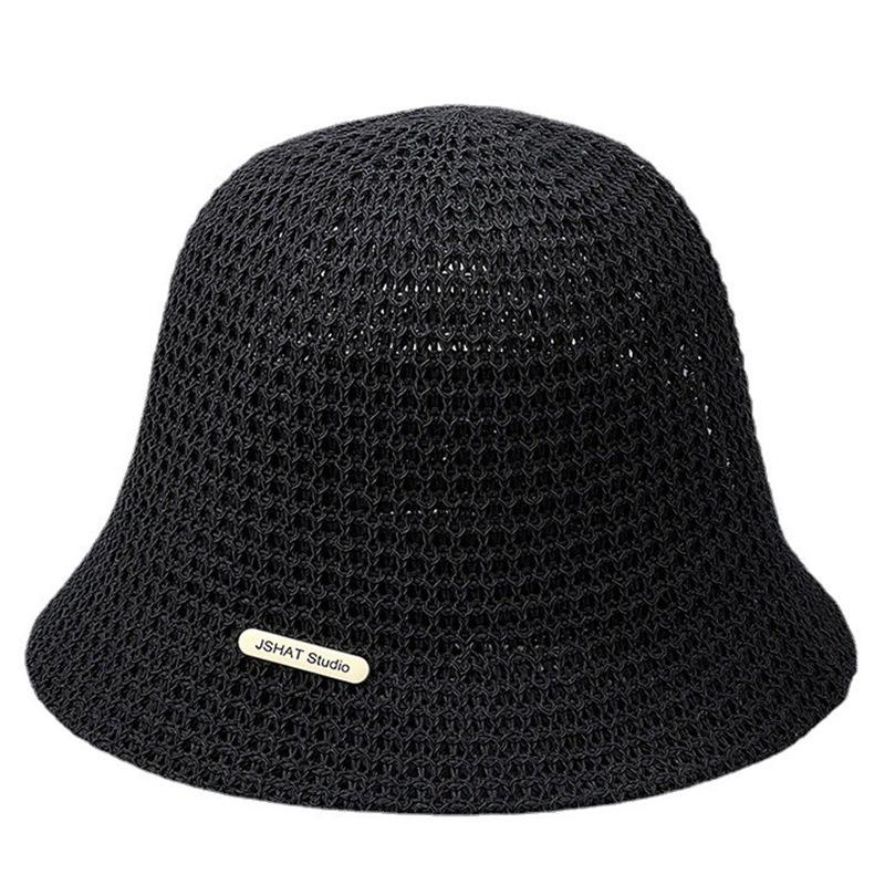 Japanese Hollow Sunscreen Bucket Hat Women'S Summer Outdoor Versatile Sun Hat Knitted Breathable Bucket Basin Hat Shows Small Face