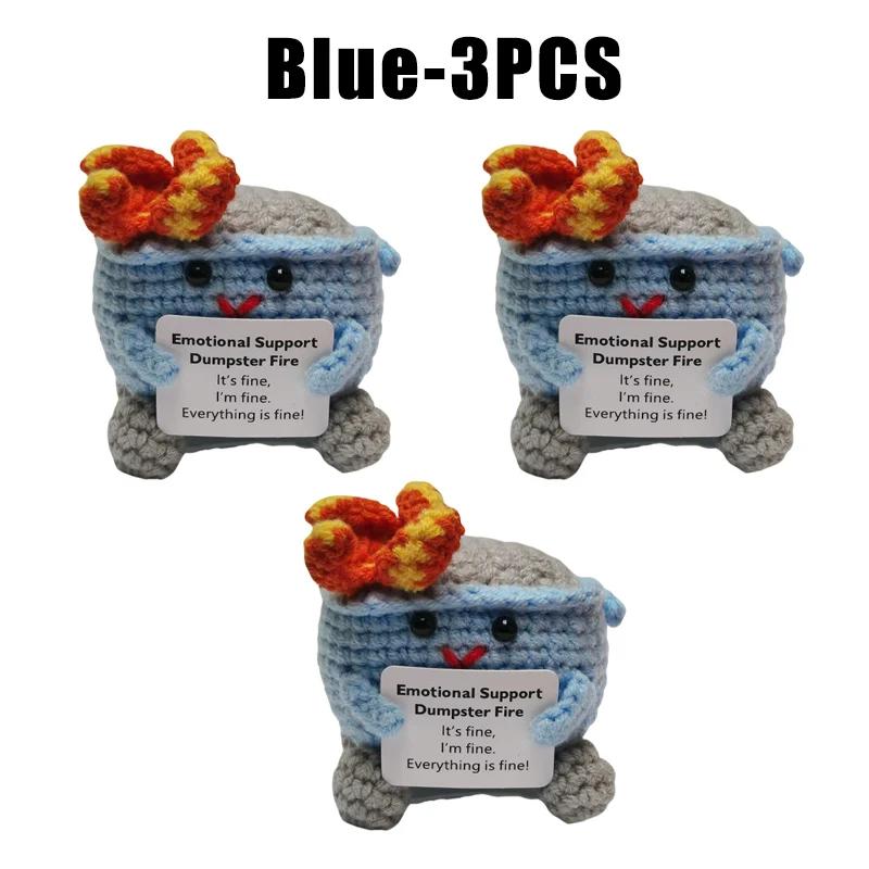 Crochet Dumpster Fire Emotional Support Dumpster Fire Support Coworker Positive Crochet Dumpster Fire Knitting Doll Toy Gifts