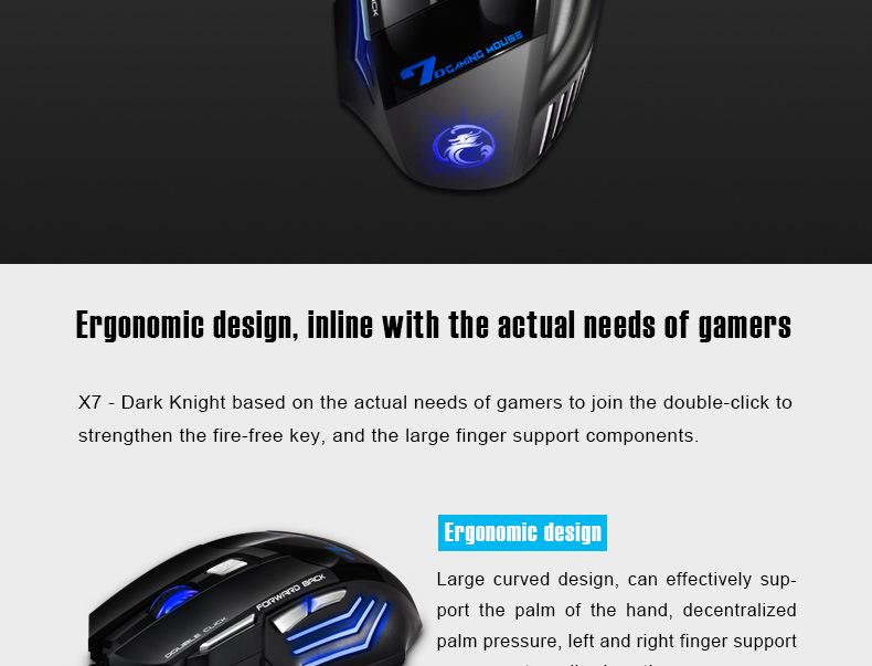 iMICE 7-Key Colorful Breathing Light Gaming Mouse for Desktop and Laptop