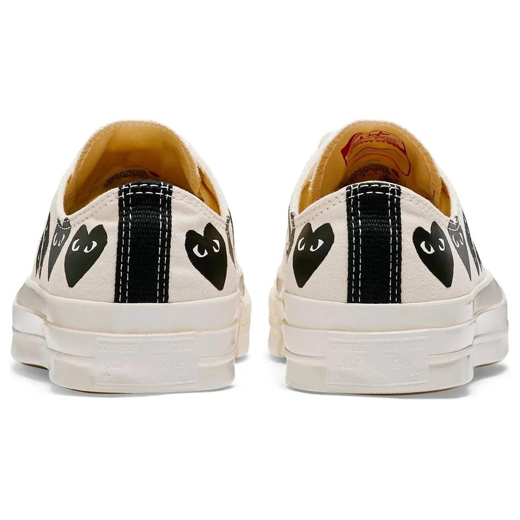 Comme des Garçons PLAY x Converse Chuck 70 Low Multi Heart - Milk Black Unisex Sneakers Cream Egret A08150C