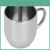 Steel Doublelayer Coffee Stainless 304 Cup Thickening Handle Mark Cup 350ml For Office