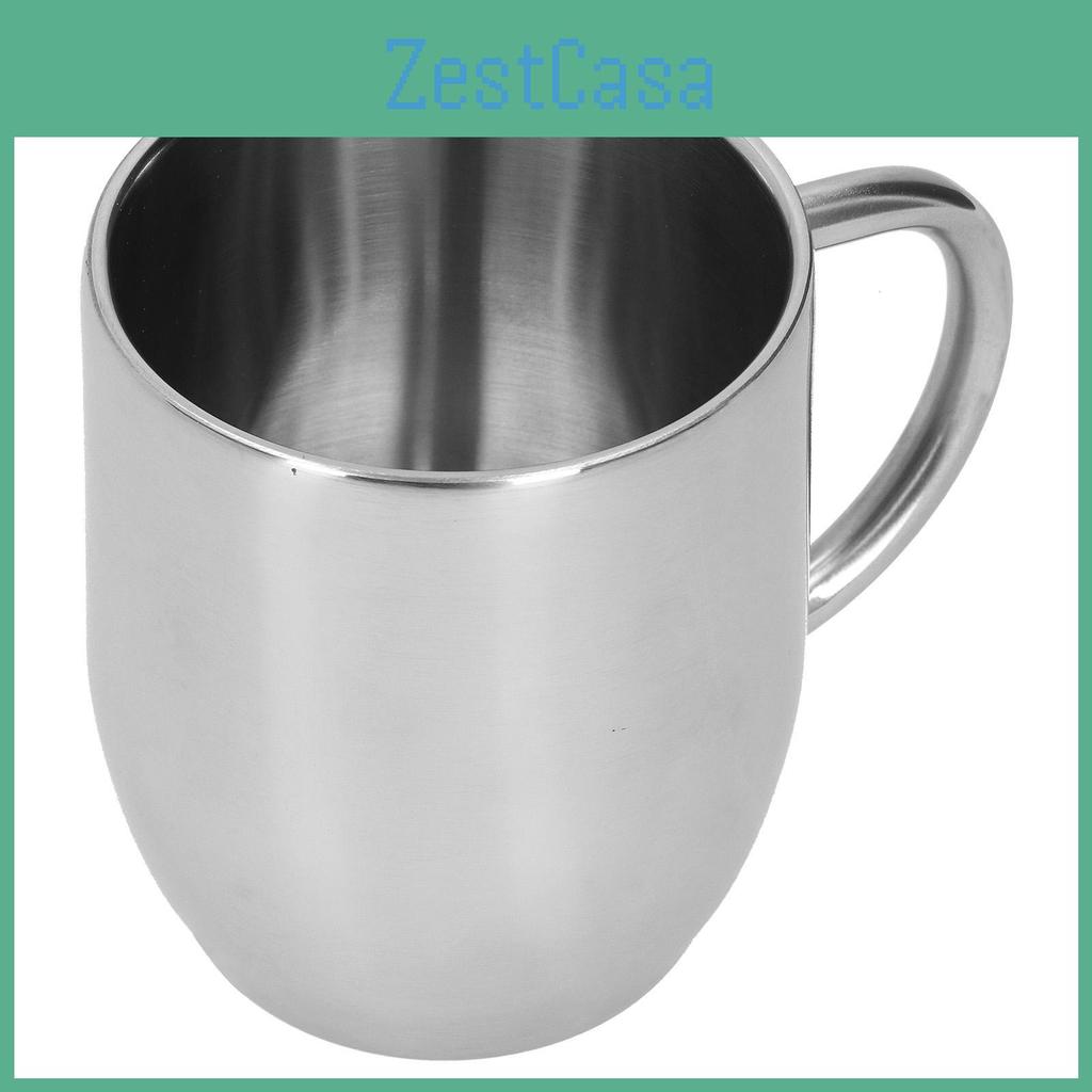Steel Doublelayer Coffee Stainless 304 Cup Thickening Handle Mark Cup 350ml For Office
