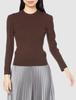 Jill by Jill Stuart Women's Ribbed Knit Sweater, Brown, FR