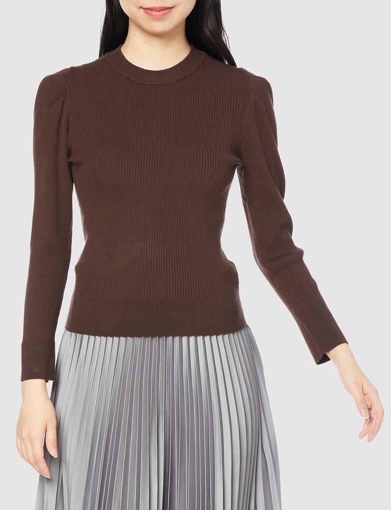Jill by Jill Stuart Women's Ribbed Knit Sweater, Brown, FR