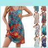 Floral Print Sleeveless Dress With Cottonlike Fabric For Casual Summer Wear