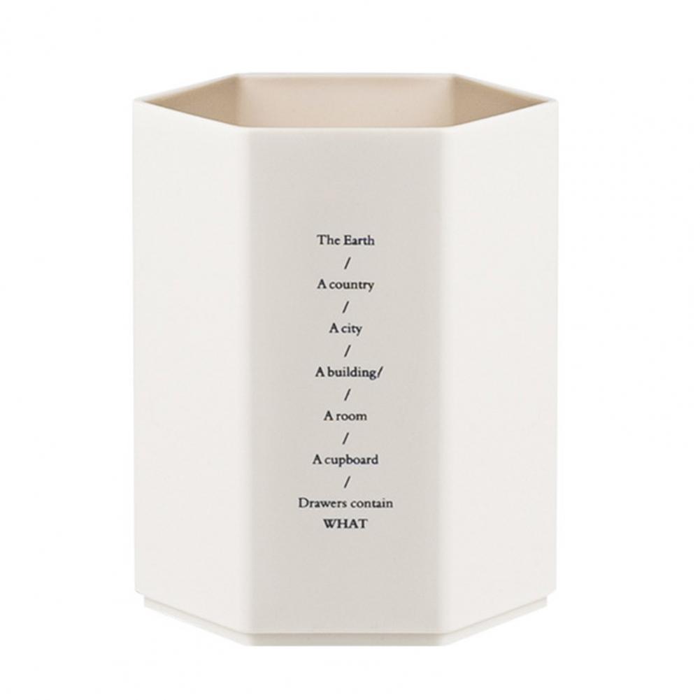 Pen Holder Stationery Organizer Creative Large Capacity Stationery Hexagonal Design Pencil Storage Box Desk Organizer