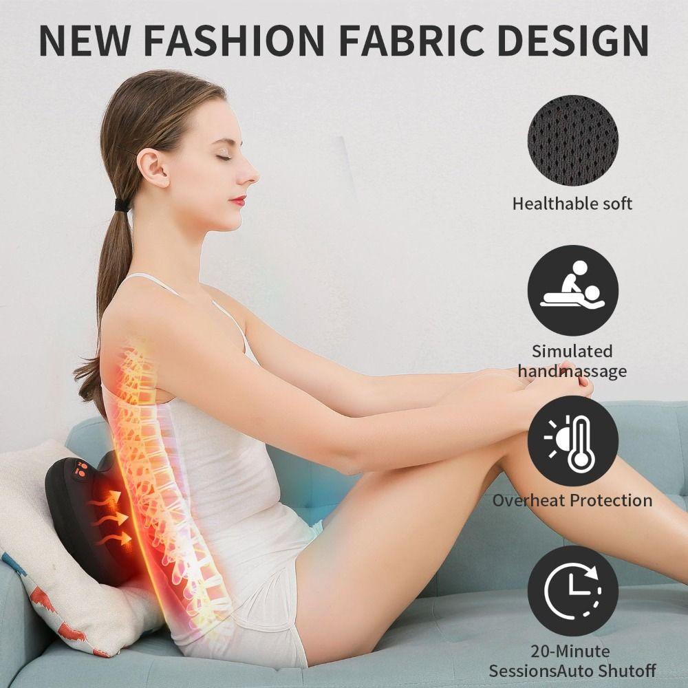 3D Simulation Back Massager With Heat Electric Massage Pillow Cervical Massage Pillow Full Body
