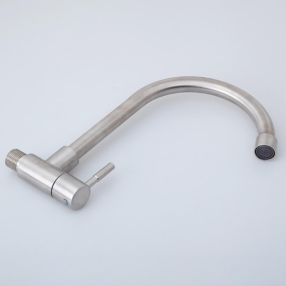 Rubinetto da parete in acciaio inossidabile 304 per cucina e lavabo, solo acqua fredda